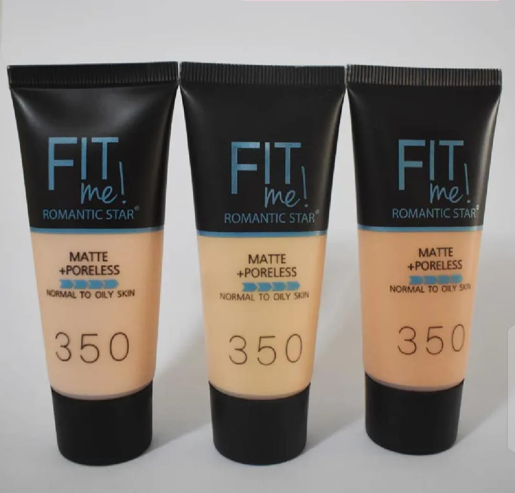 Fit Me! Romantic Star Matte + Poreless Liquid Foundation (Shade 350) – Oil-Controlling, Pore-Blurring Long-Wear Foundation for Normal to Oily Skin