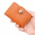Boy's Leather Wallet Black Mustard Brown Snap Closure Compact Bifold Wallet for Kids & Teens (Color Black)